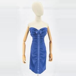 Nicole Miller Studio Pastel Purple Strapless Ruched Bow Cocktail Dress